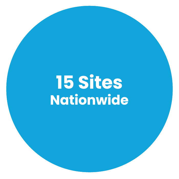 15 sites nationwide
